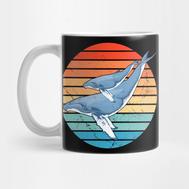 Humpback Whales 60s Sunset by NicGrayTees